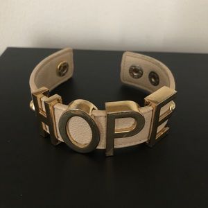 BCBGeneration “HOPE” Thick Leather Cuff Bracelet
